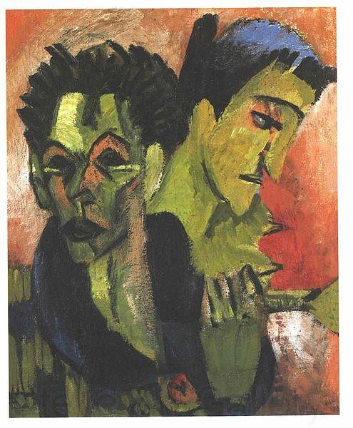 Ernst Ludwig Kirchner Douple-selfportrait Spain oil painting art